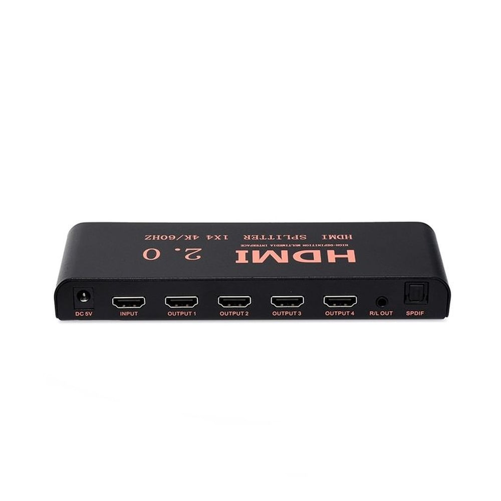 Splitter Divisor Repartidor 1Entrada 4Salidas 1X4 HDMI 2.0 4K/60Hz Multicolor