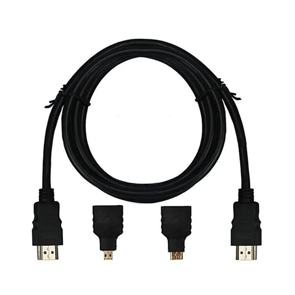 Cable HDMI 3 en 1 para HDTV y Mini HDMI y Micro HDMI 150cm Multicolor