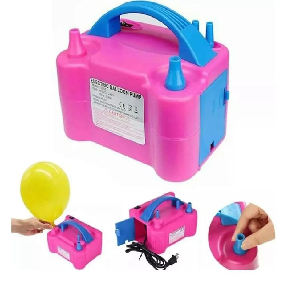 Máquina Infladora de Globos Eléctrica Soplador Automático Profesional para Eventos y Bodas Rosado