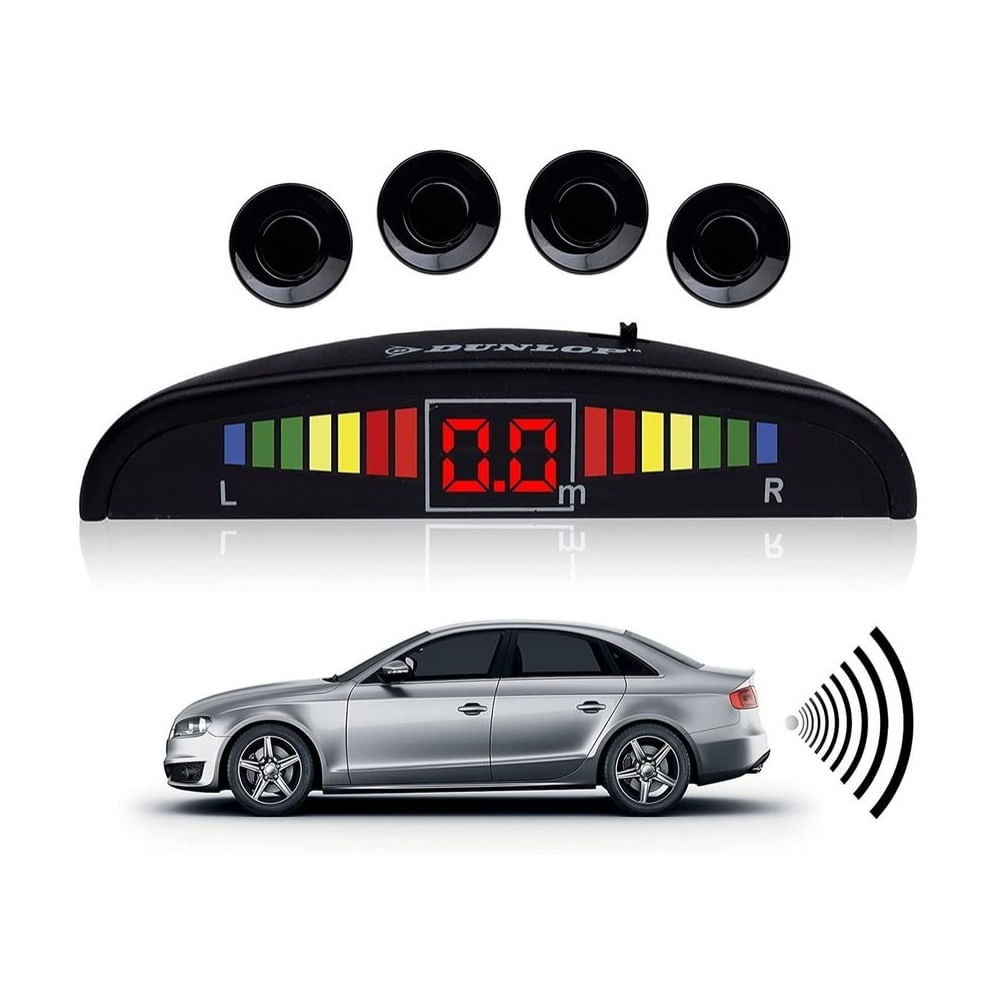 Kit Sensor de Retroceso Aparcamiento Radar Estacionamiento Todos Los Coches Sistema De Monitor Negro