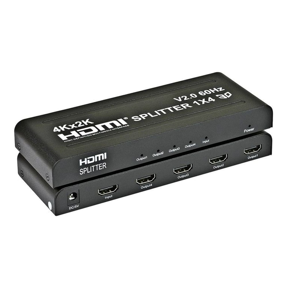 Splitter Divisor Repartidor HDMI 4K 2K 3D 1Entrada 4Salida 1x4 Full HD Multicolor