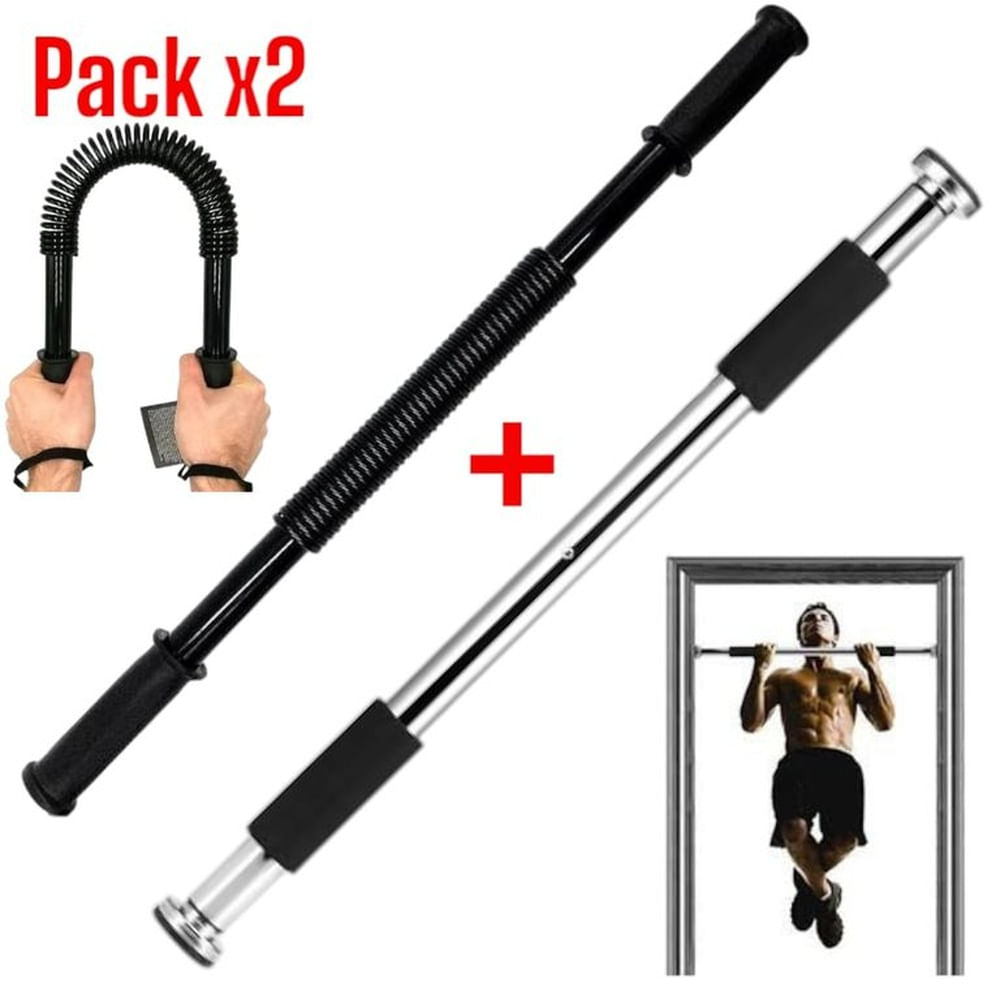 Combo BARRA de Puerta y Torsion Fitness Brazos y Hombros Multicolor