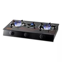 Cocina Estufa de Gas de Vidrio Templado 3Hornillas