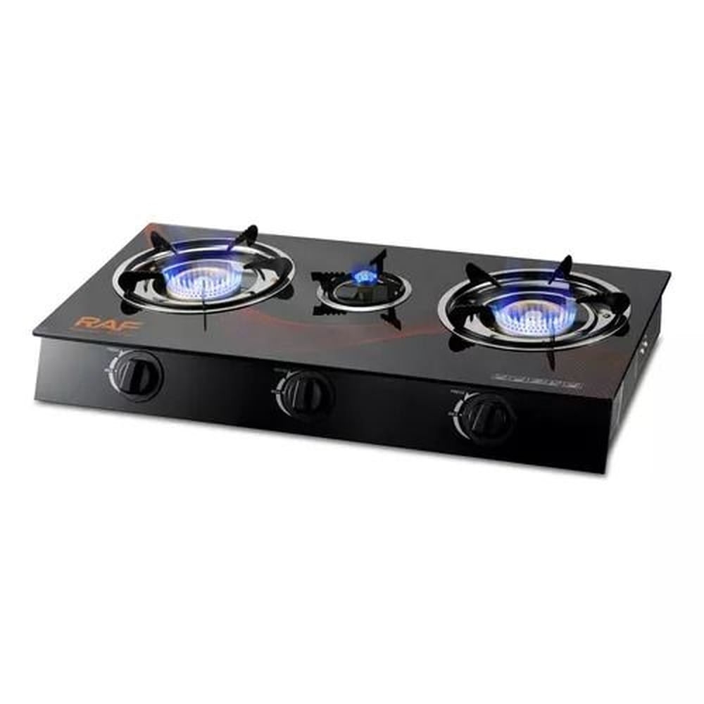 Cocina Estufa de Gas de Vidrio Templado 3Hornillas Multicolor