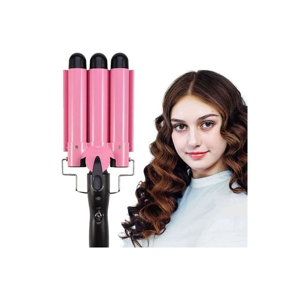 Rizador de Cabello Triple Cilindro Ondulador Tenaza Multicolor