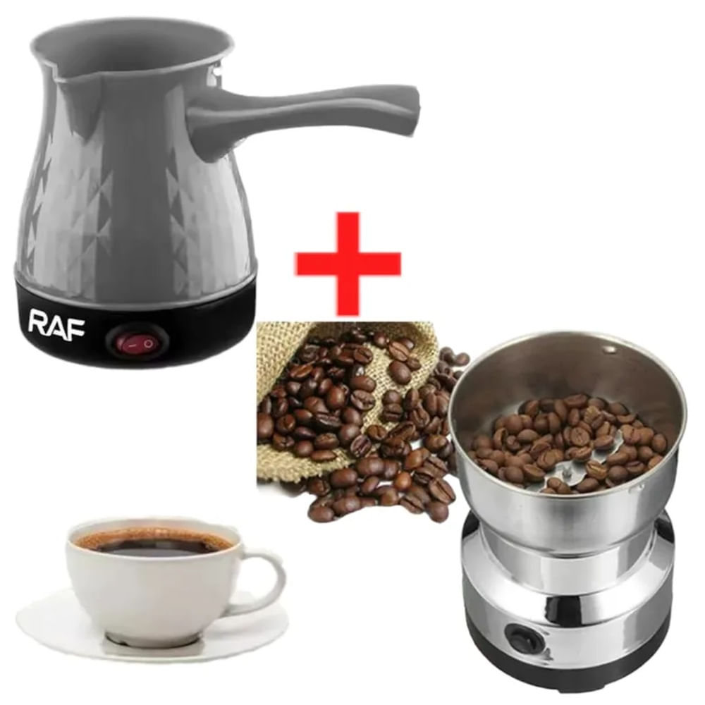 Combo Molinillo de Granos de Café Y Cafetera Eléctrica Multicolor