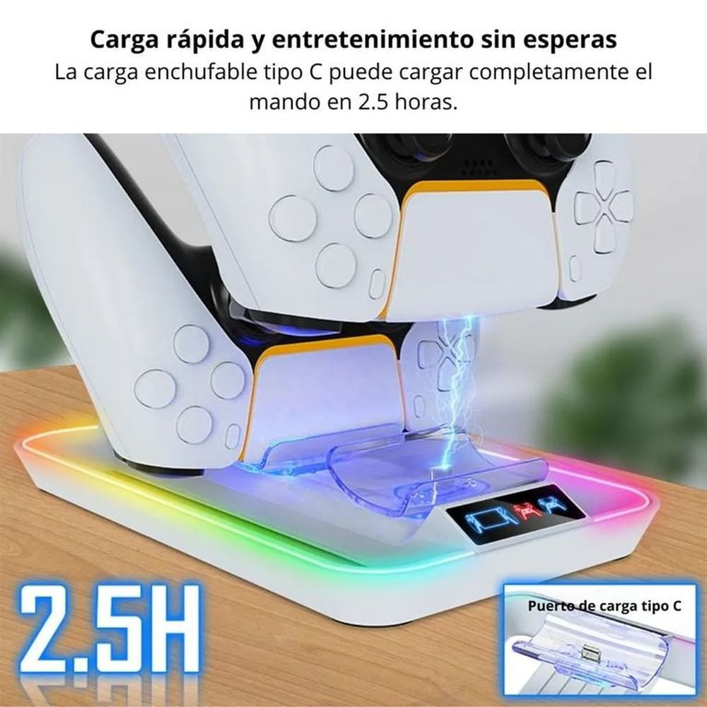 Estación de Carga RGB para Mandos PS5 y Portal PS YZC-504 Multicolor