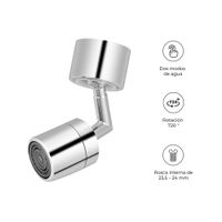 Extensor de Grifo Giratorio 720° WA-6 Cocina y Baño Antisalpicaduras Silver