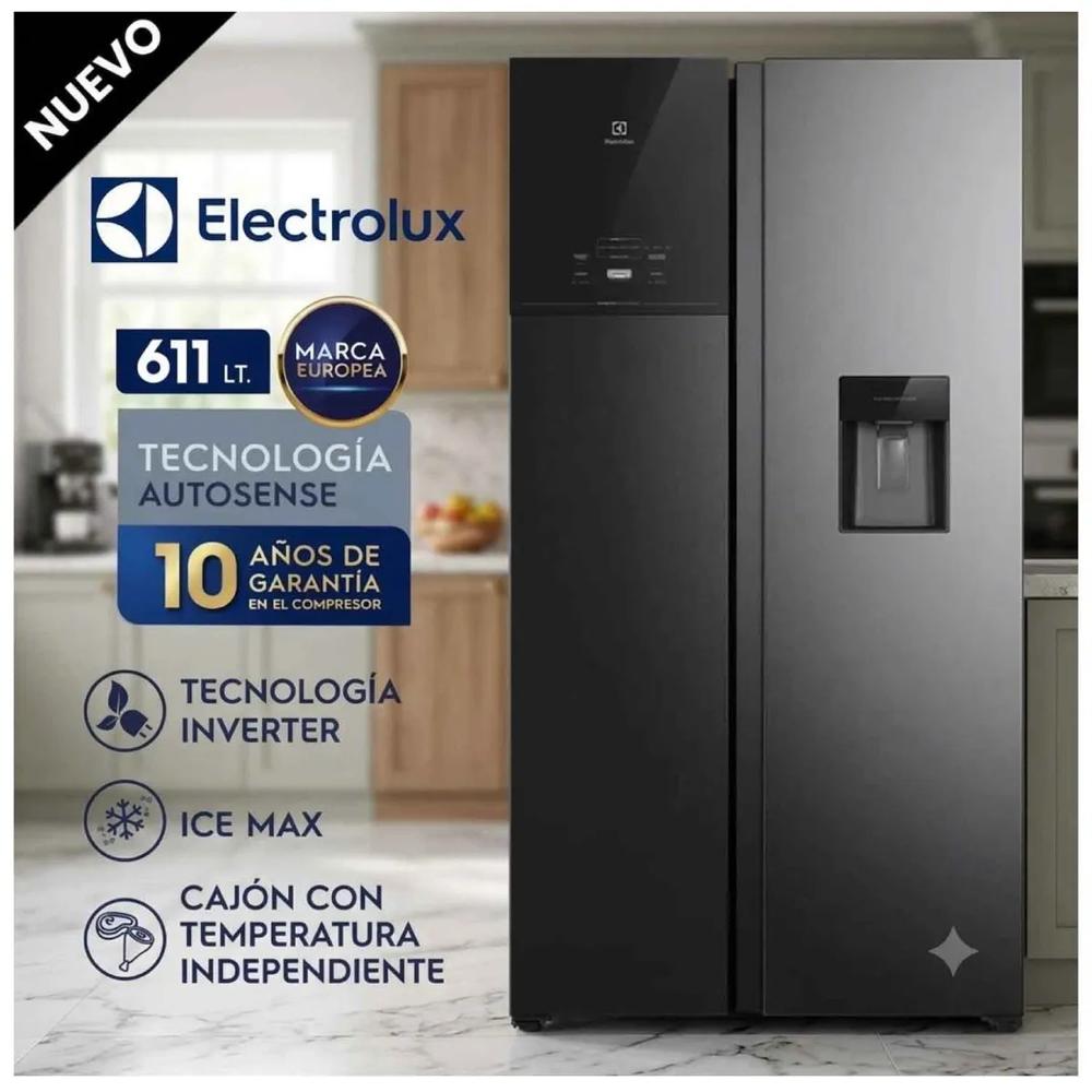 Refrigeradora Side By Side 611l Negro ERS65F2P5BB Electrolux