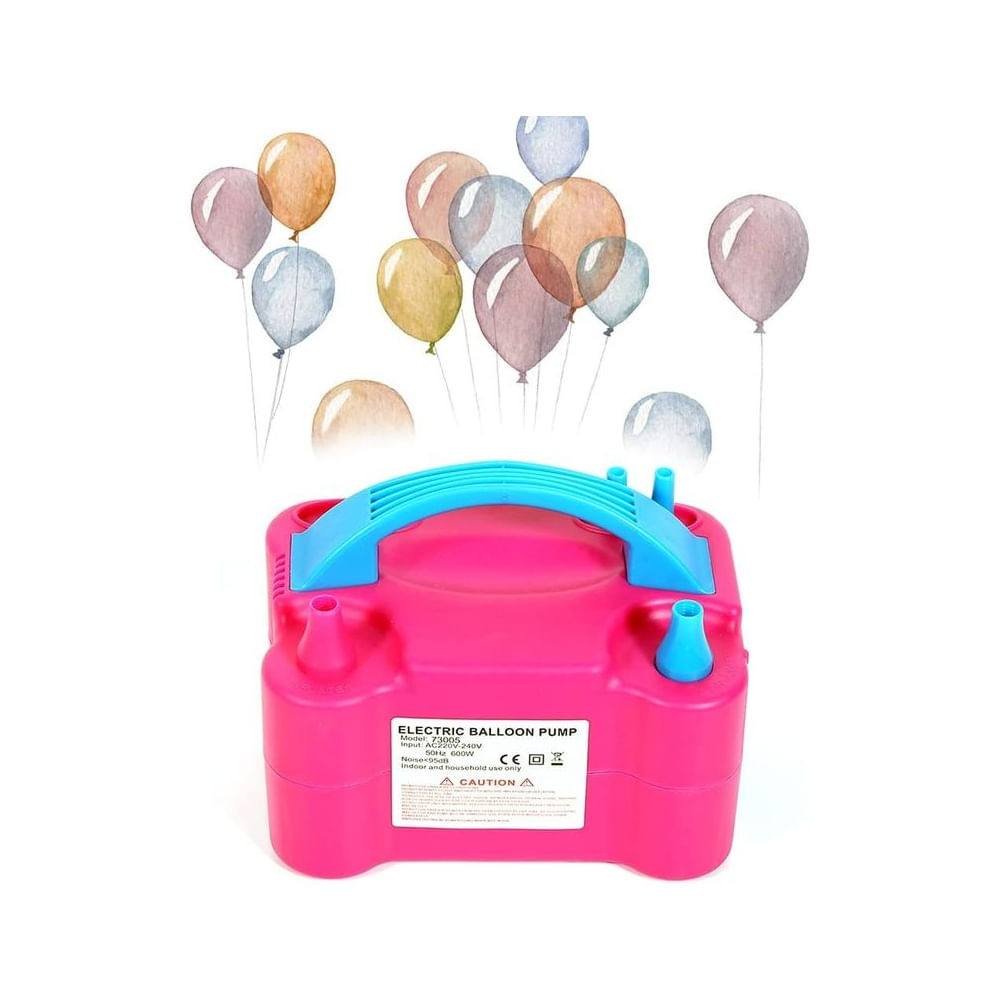 Inflador Eléctrico de Globos Profesional Portátil Rosa para Decoración de Cumpleaños Rosado