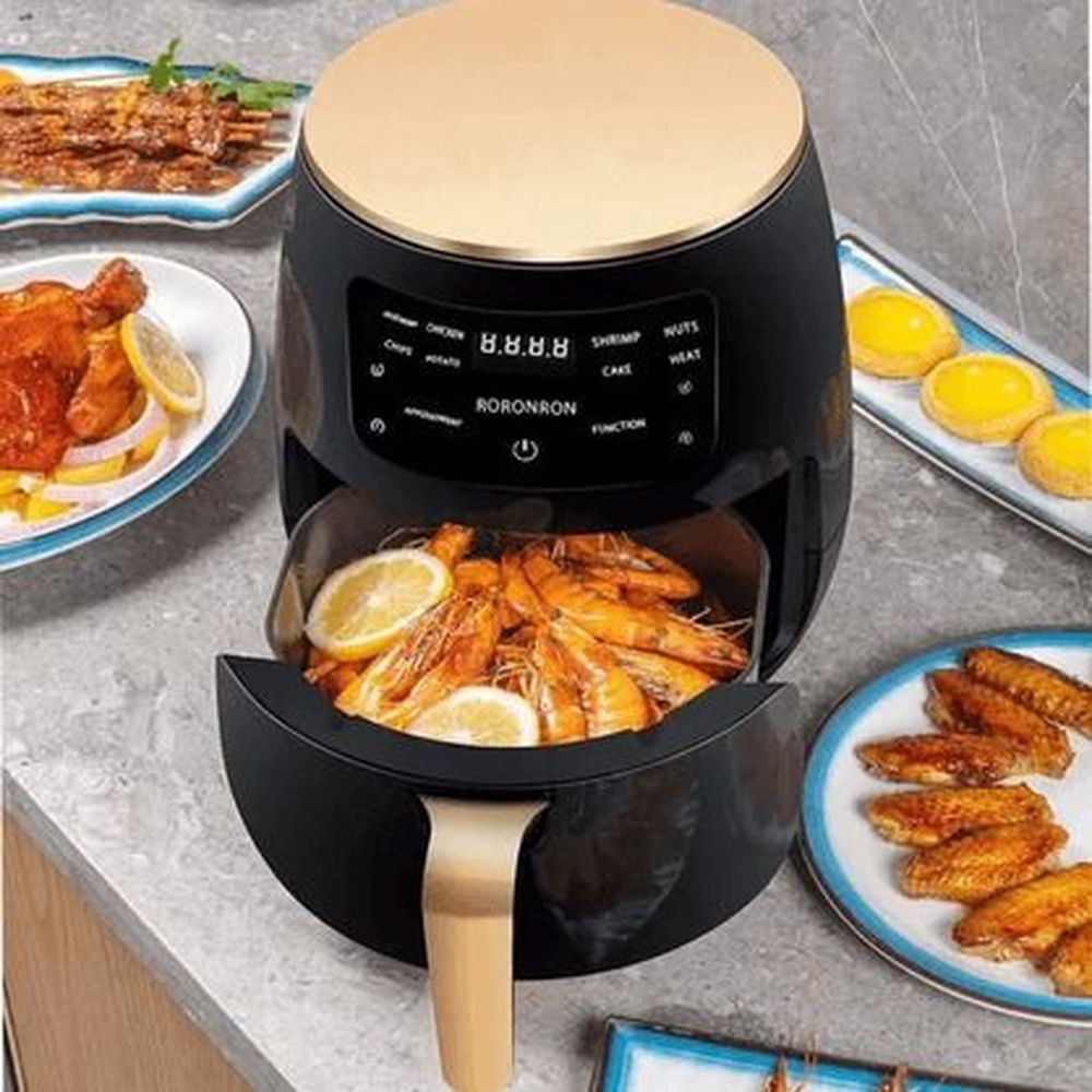 Freidora de Aire de 6L Gran Capacidad 2400W Cocina Saludable, Rápida y Crujiente Negro