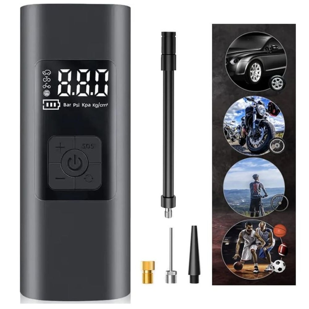 Mini Compresor De Aire Inalámbrico 12V Para Neumáticos Moto Y Bici Multicolor