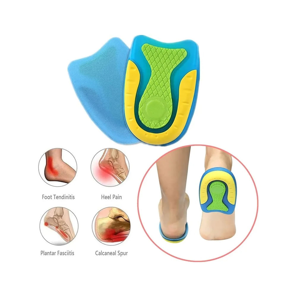 Taloneras de Gel de Silicona para Espolón Calcáneo y Fascitis Plantar Talla Estándar Multicolor