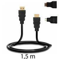 Cable HDMI 3 en 1 para HDTV y Mini HDMI y Micro HDMI 150cm