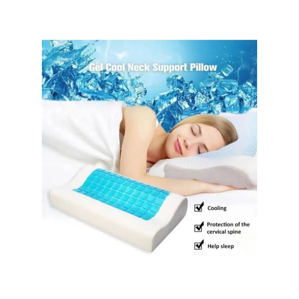 Almohada De Gel Cool Pillow Restform Refrescante Regula Temperatura Alivia Dolor de Cuello y Espalda Blanco