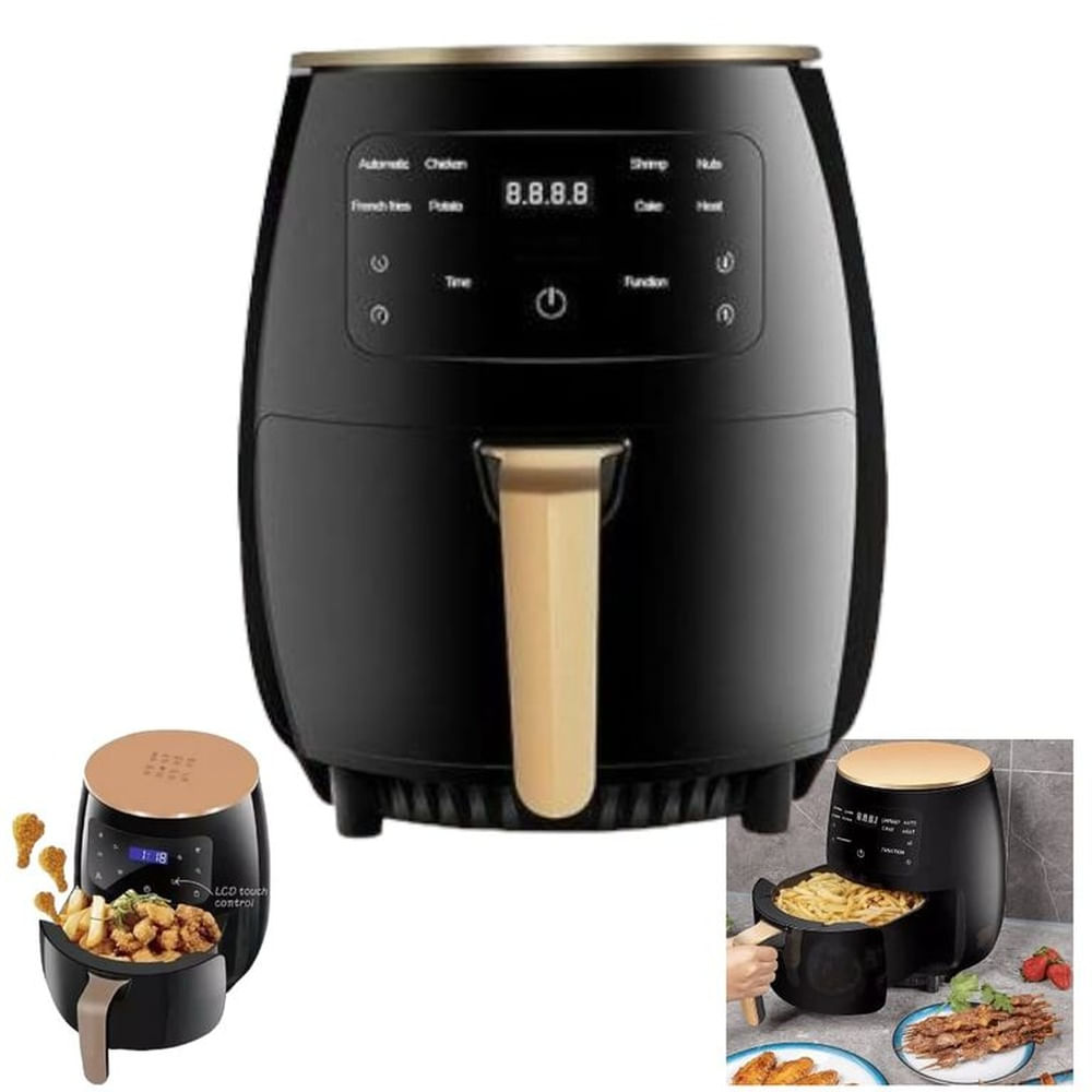 Freidora de Aire 6Litros 2400W Temperatura Regulable hasta 200°C Negro