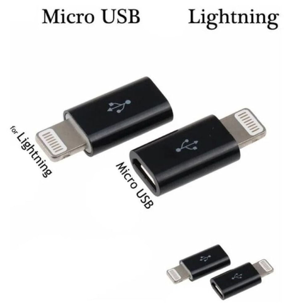 2Adaptadores Entrada V8 a Iphone Convertidor Micro USB A Iphone 8Pines Multicolor