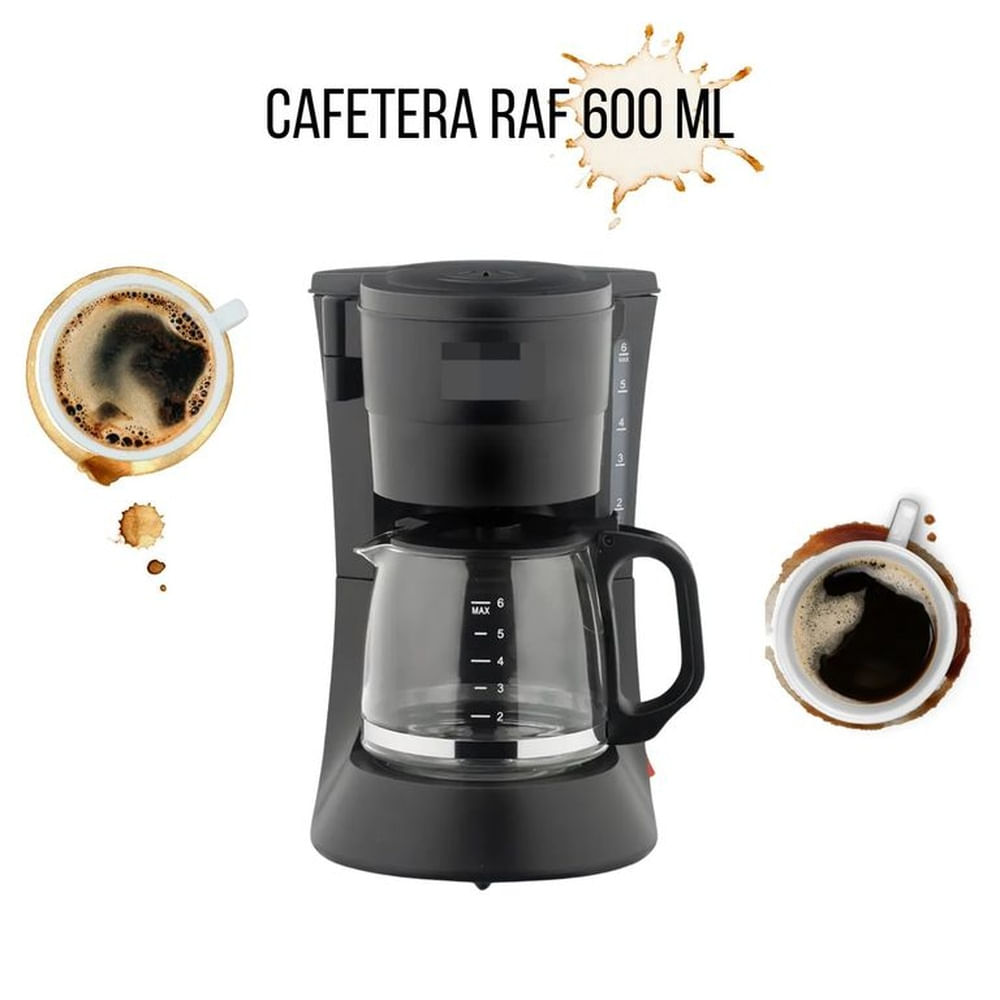 Cafetera de Goteo Eléctrica 680W - Jarra de Vidrio con Filtro Lavable Multicolor