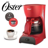Cafetera OSTER de 4 TAZAS BVSTDCDR5R ROJO
