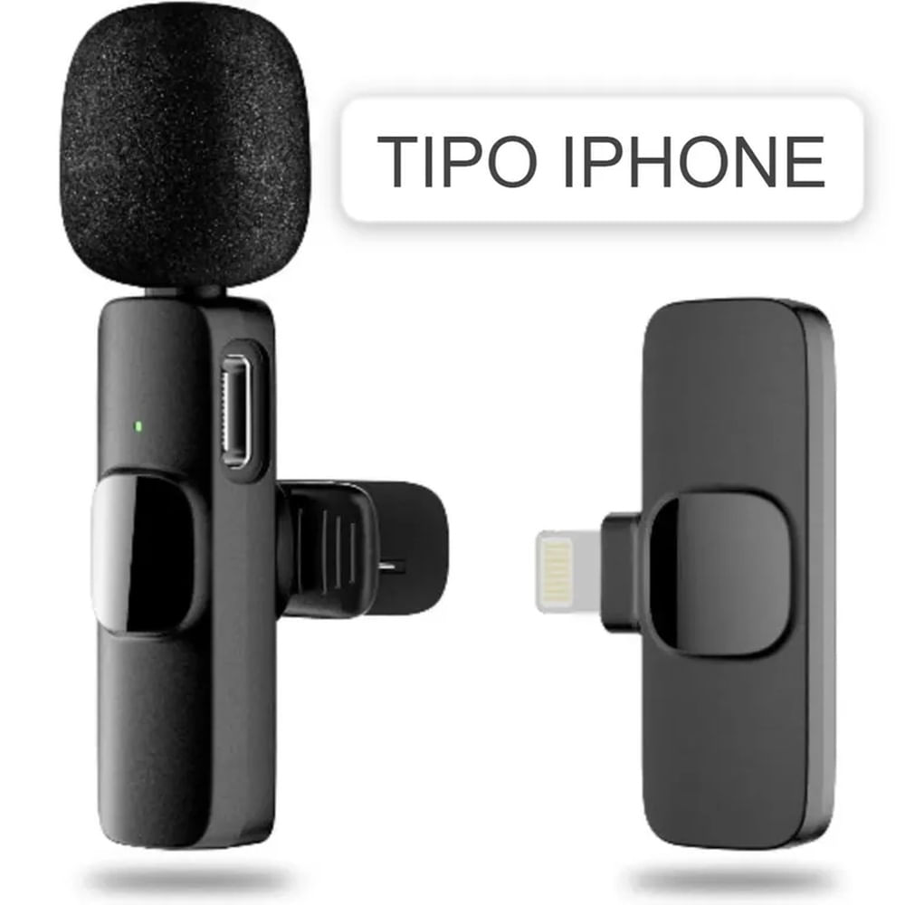 Solapero Micrófono Inalámbrico Compatible con iPHONE para Celular Multicolor