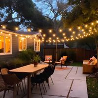 Guirnalda LED Orange Modelo 12 Focos 7m Luz Cálida Exterior Negro