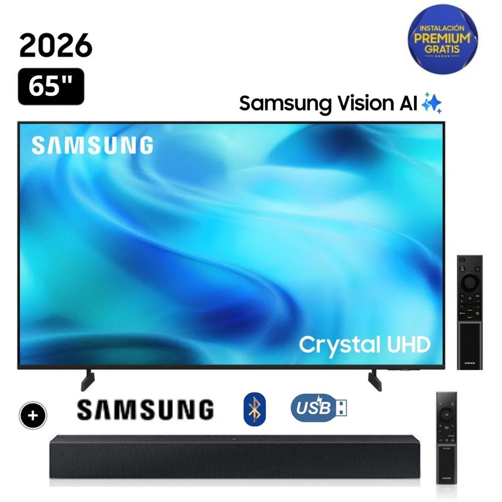 Televisor Samsung Smart TV 65" Crystal UHD 4K UN65U8000H + Soundbar HW B400