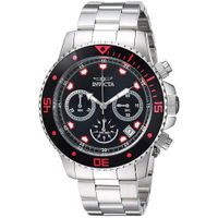 Reloj Invicta Pro Diver 21885 Fecha Cronómetro Acero Inoxidable Plateado Negro Rojo