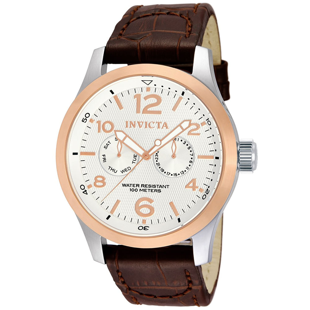 Reloj Invicta I-Force 13010 Multifuncional Acero Inoxidable Correa de Cuero Marrón