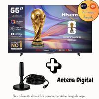 Televisor Hisense 55 Pulgadas QLED Premium Antirreflejo Google TV  55QD68SG Promoción Antena