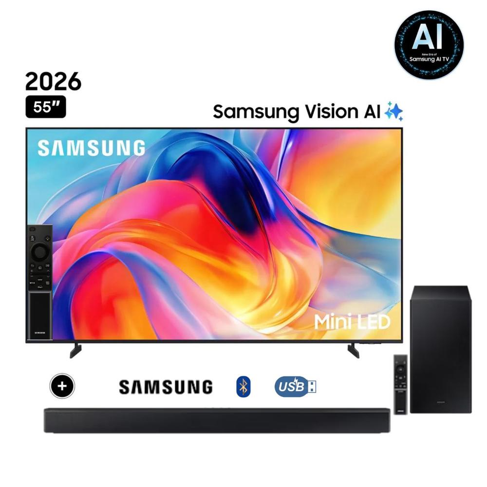 Televisor Samsung 55" Mini LED 55M70H Vision AI Smart TV + Soundbar HW-B450F