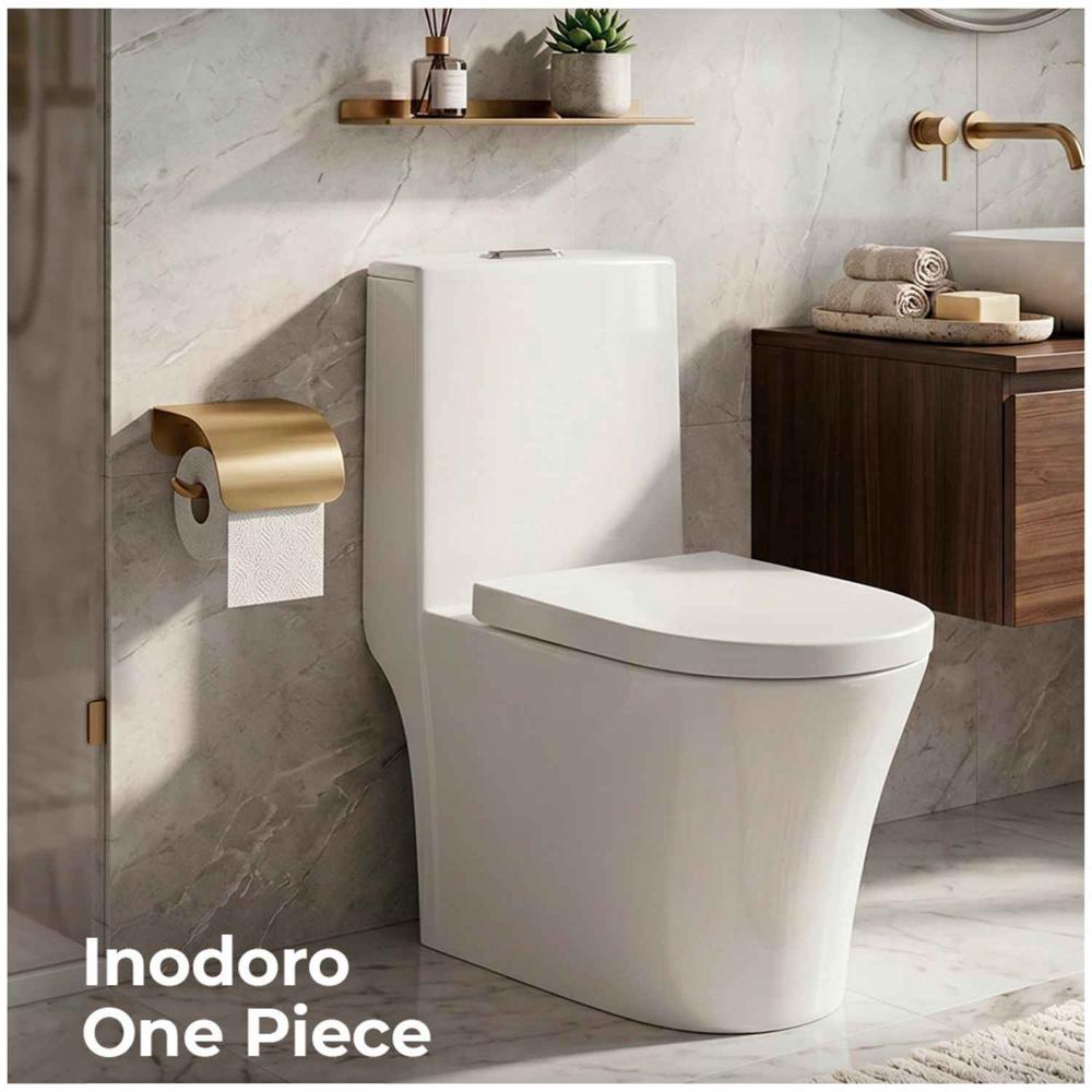Inodoro One Piece de Loza Vitrificada Doble Descarga 6 L 7037