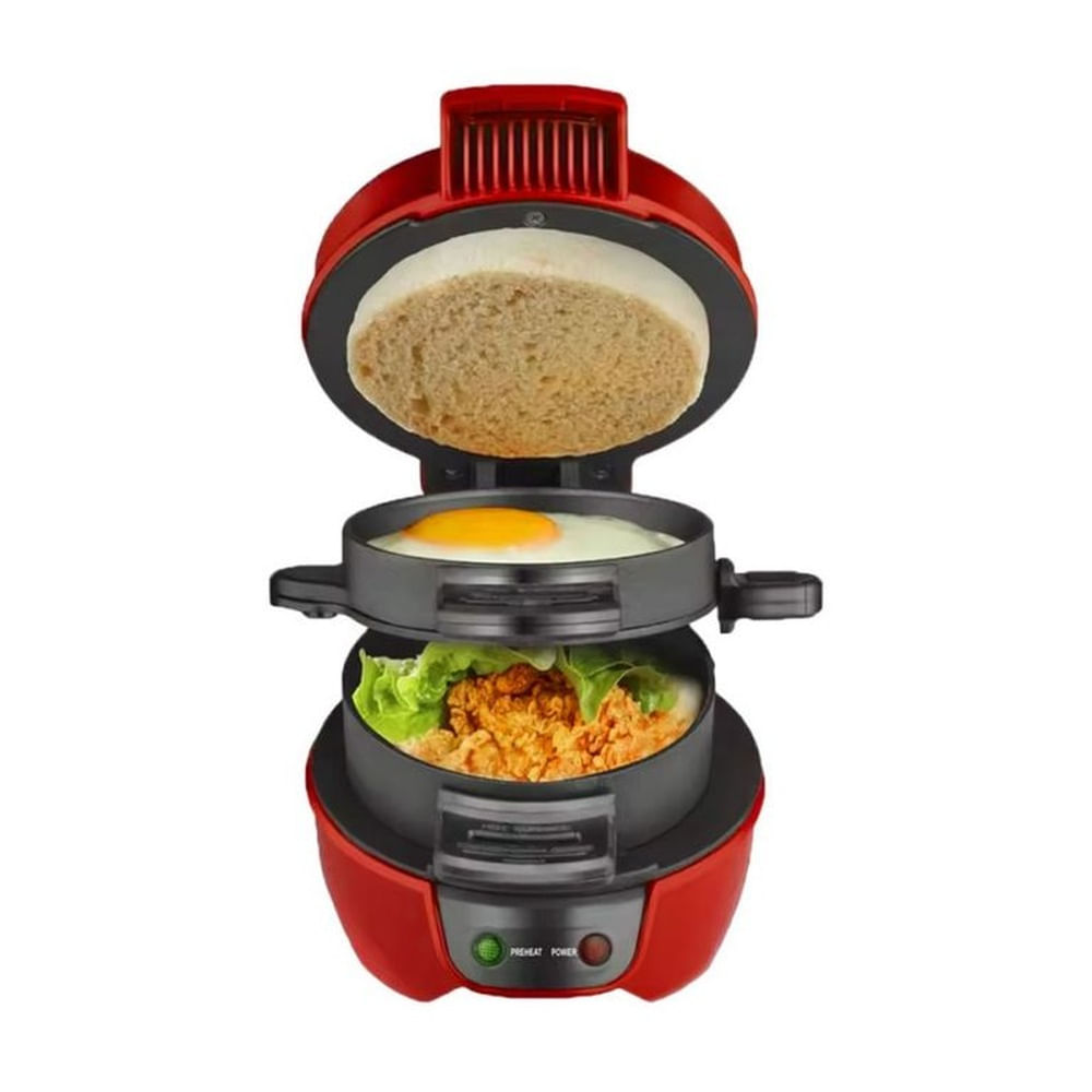 Máquina para Sandwichera Desayuno Freir Huevos Tostadora Burger Maker Multicolor