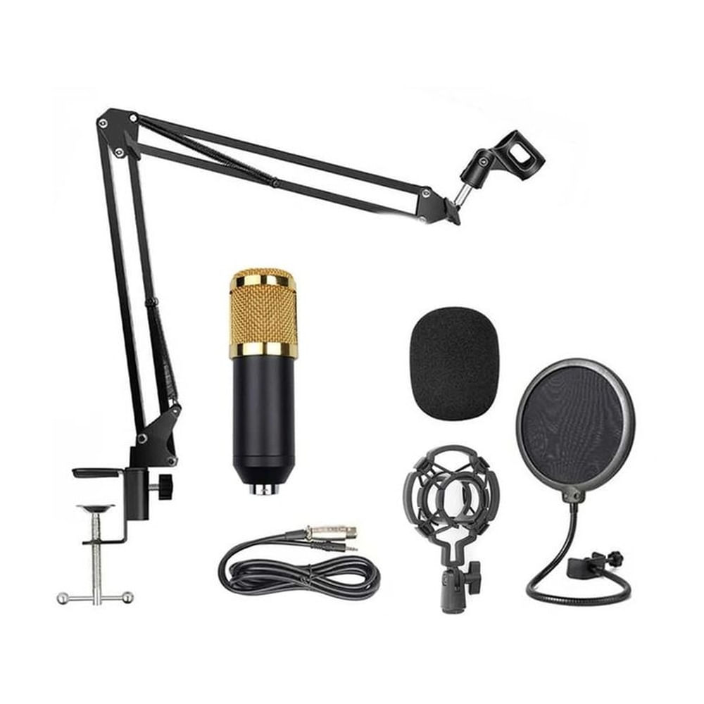 Micrófono Condensador USB Gaming Microphone Streaming Podcast PC Karaoke Grabación de Estudio Negro