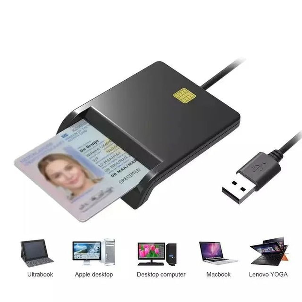 Lector Smart Card USB Para Tarjetas Con Chip Mac Y Windows Multicolor
