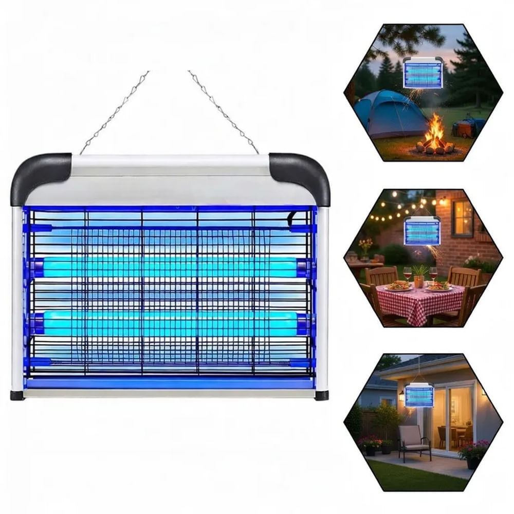 Trampa Eléctrica para Mosquitos y Moscas - Mata Insectos con Rejilla Electrificada Multicolor