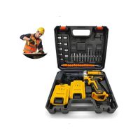 Kit Taladro Inalámbrico Portátil Con Accesorios Y Maletín Rígido