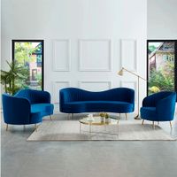 Juego de Sala Formas Home Katy 3-2-1 Azul