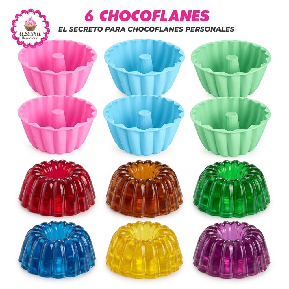 Pack de 6 Moldes de Chocoflan Personal de Silicona para Repostería