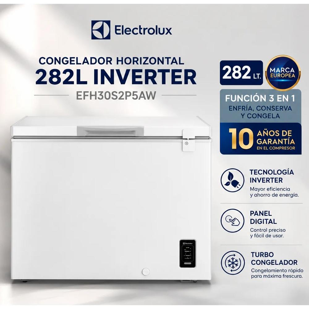 Congelador Horizontal Frost Inverter 366 Litros Blanco Electrolux - EFH38S2P5AW