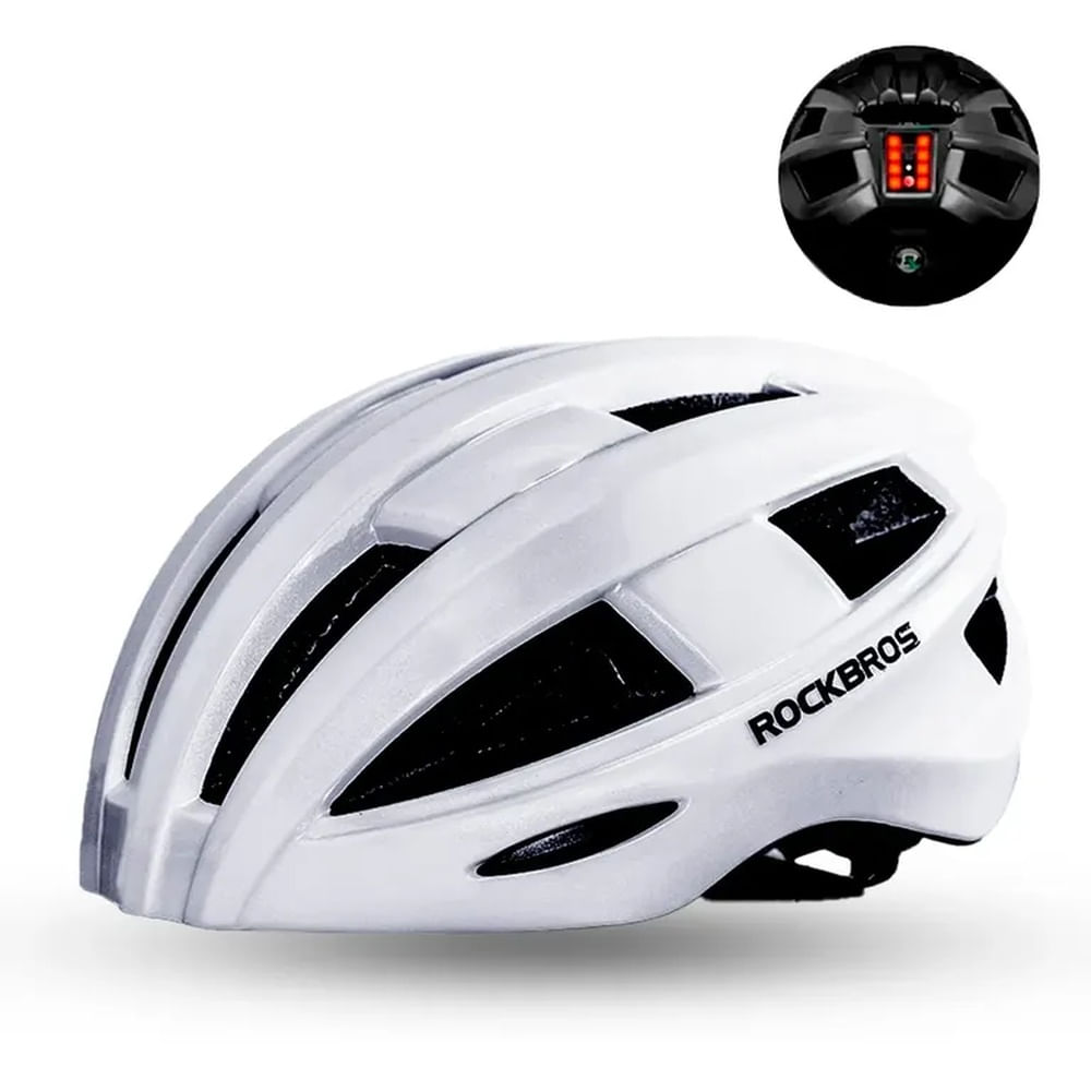 CASCO ROCKBROS BLANCO LUZ TRASERA ZK-013-W Talla Estándar Blanco