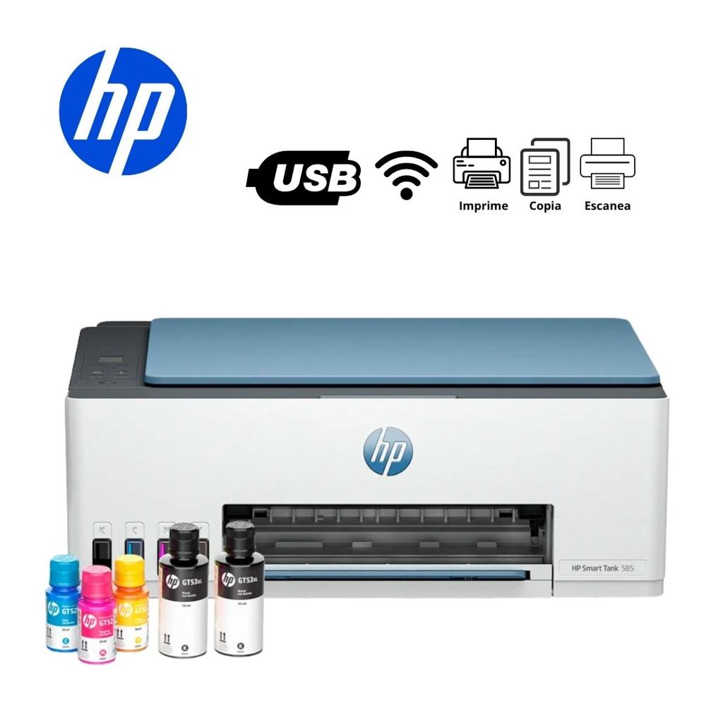 Impresora multifuncional HP Smart Tank 585 a color Wi-Fi escáner y copiar