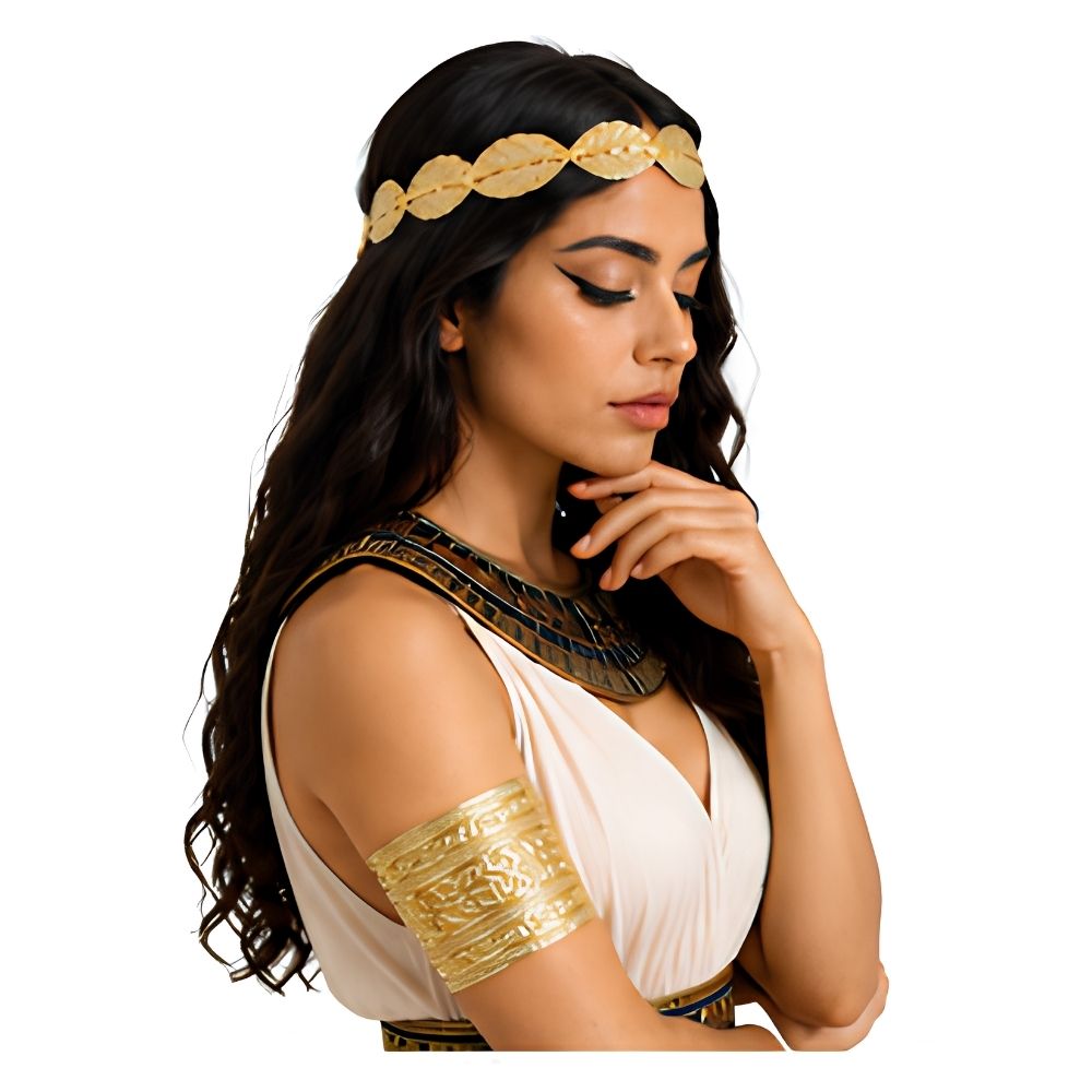 Set de Accesorios Egipcios Dorados Vincha y Brazalete para Disfraz Halloween Fiesta 508A-3