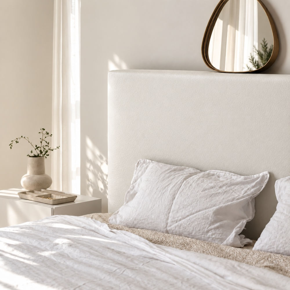 Cabecera 1.5 Plaza de Cuero Eleonor Ventitas Home Color Blanco