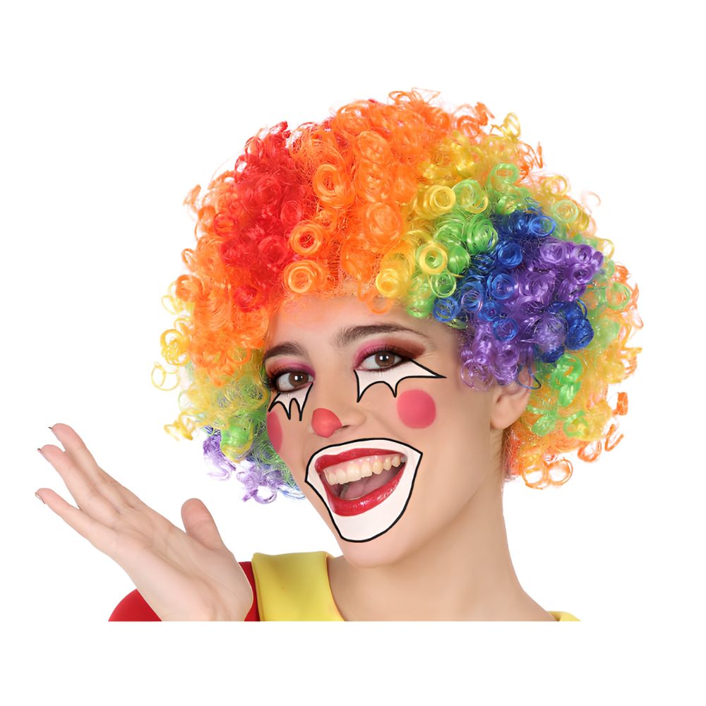 Peluca de Colores Payaso Risas Disfraz Halloween Fiesta