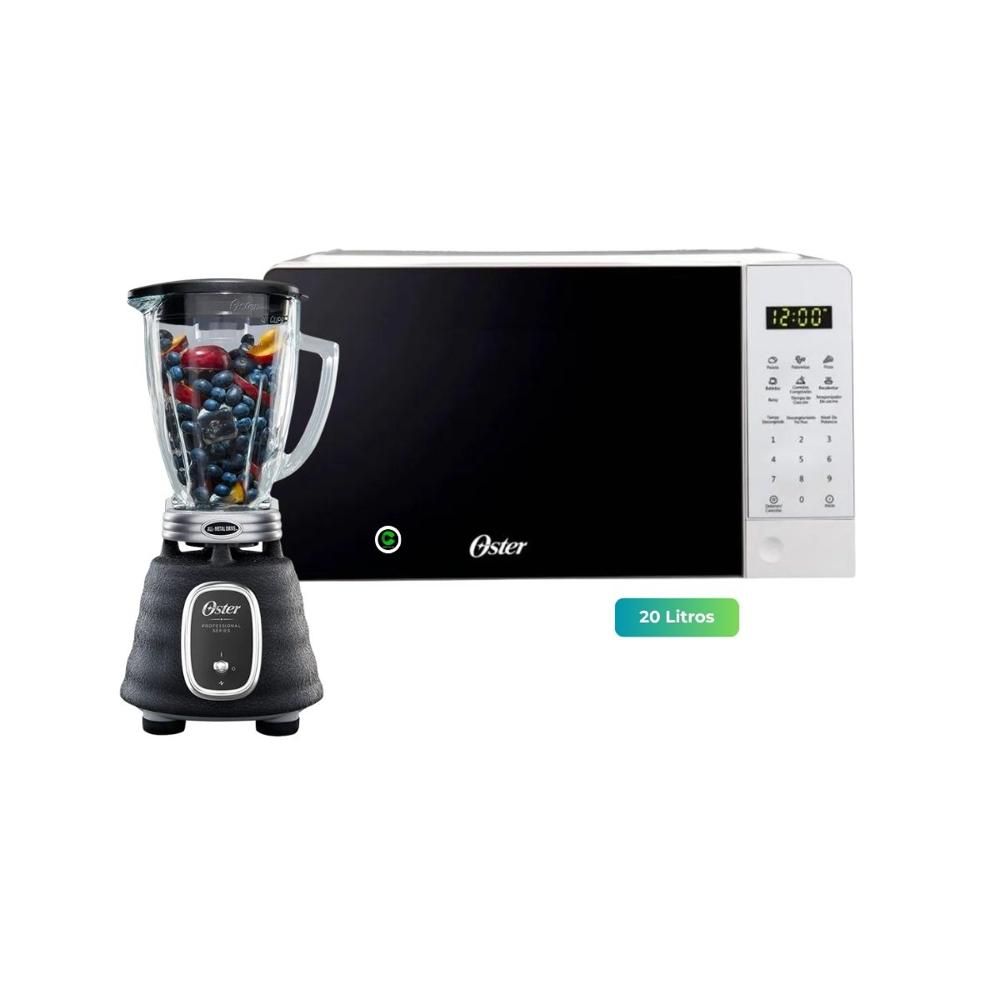 Combo Horno Microondas Digital 20 litros POGGE2701 y Licuadora Serie Profesional BLSTBPST