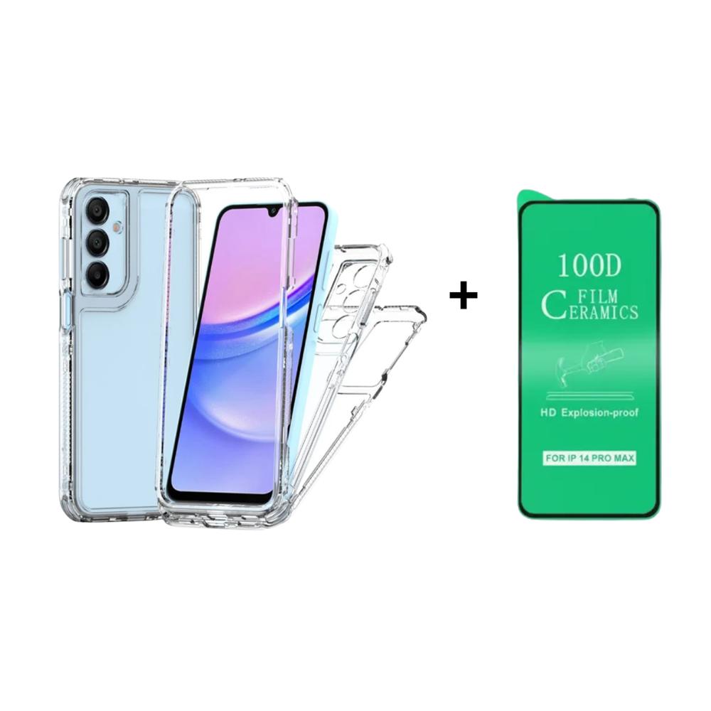 FUNDA CASE 3EN1 TRANSPARENTE PARA SAMSUNG A27 MAS PROTECTOR DE PANTALLA