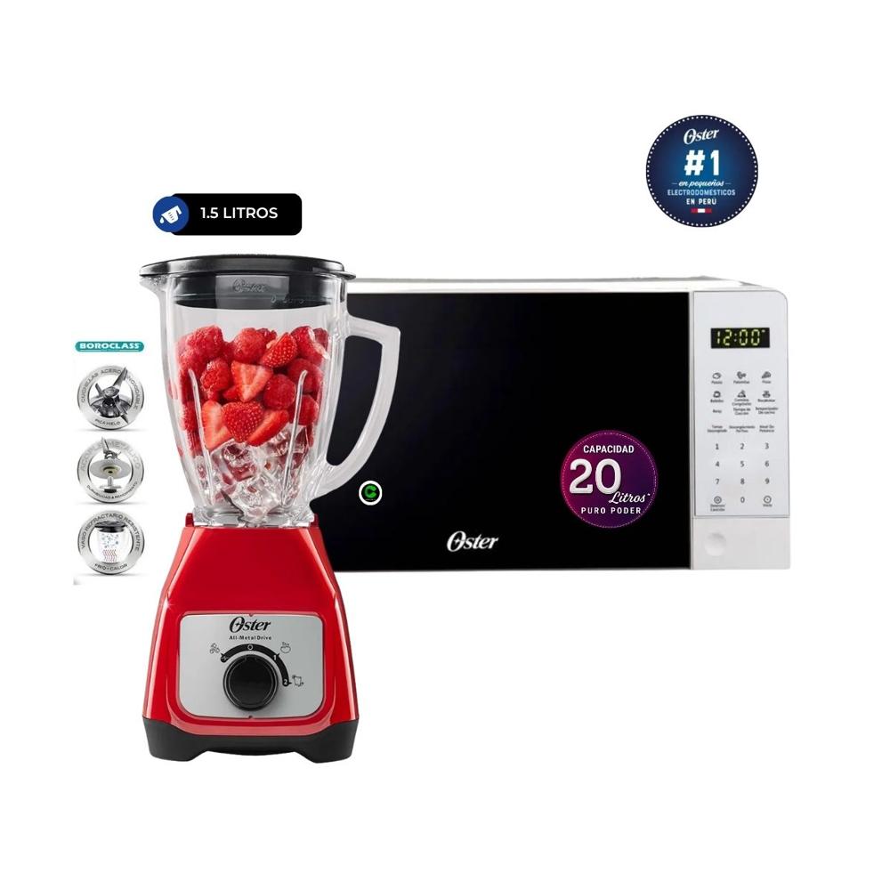 Combo Horno Microondas Digital 20 litros y Licuadora de 550 W control de perilla BLSTKAGRRD