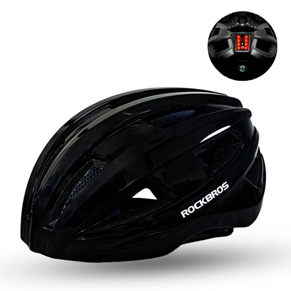 CASCO ROCKBROS NEGRO LUZ TRASERA ZK-013-BK Talla Estándar Negro