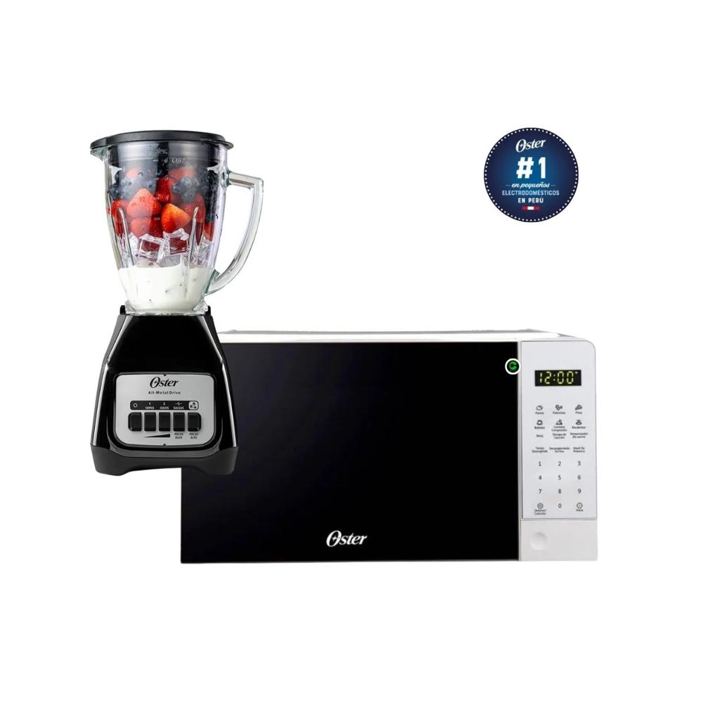 Combo Horno Microondas Digital 20 litros POGGE2701 y Licuadora 1.5 Litros BLSTKAG-BPB