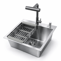 Lavadero de Cocina Combo 5 en 1 Acero Inoxidable 45x45x22 cm